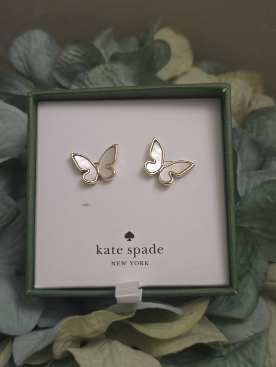 kate spade Jewelry - NWT Kate Spade Gold Tone & Mother Of Pearl Butterfly Stud Earrings